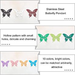 20Pcs 10 Colors Spray Painted 430 Stainless Steel Filigree Joiners Links&nbsp;STAS-UN0030-96
