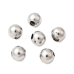 変色しにくい304ステンレススチール中空丸縫いビーズ  ジュエリークラフト作り用  ステンレス鋼色  8x7.5mm  穴：2.5~3mm&nbsp;STAS-R032-8mm