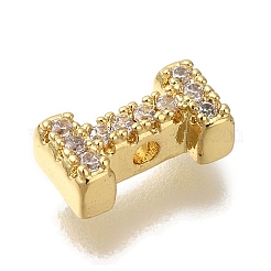 Rack Plating Brass Micro Pave Clear Cubic Zirconia Beads&nbsp;KK-G500-30G-I