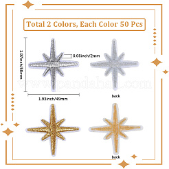 100Pcs 2 Colors Computerized Embroidery Cloth Iron on/Sew on Patches&nbsp;DIY-CY0001-66