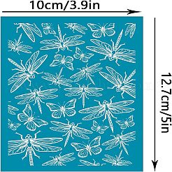 シルクスクリーン印刷ステンシル  木に塗るため  DIYデコレーションTシャツ生地  トンボ模様  100x127mm&nbsp;DIY-WH0341-068