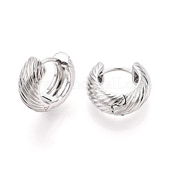 真鍮ツイストフープピアス  プラチナメッキ  13x14.5x6mm&nbsp;EJEW-T048-40P