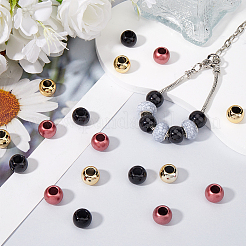 300個 3スタイル アクリル&ABSプラスチック ヨーロピアンビーズ  大穴ビーズ  ロンデル  ミックスカラー  12x9~10mm  穴：6mm  100個/スタイル&nbsp;DIY-SP0001-14