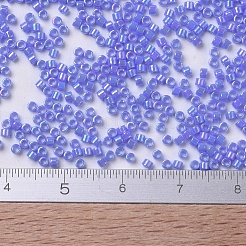MIYUKIデリカビーズ小  シリンダー  日本製シードビーズ  15/0  （dbs0167)不透明med青ab  1.1x1.3mm  穴：0.7mm  約35000PCS /ボトル  10 G /ボトル&nbsp;SEED-JP0008-DBS0167