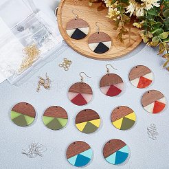 DIY Walnut Wooden Dangle Earring Making Kits&nbsp;DIY-OC0006-58