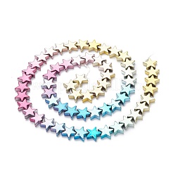 Rainbow Color Electroplate Non-magnetic Synthetic Hematite Beads Strands&nbsp;G-L489-I01