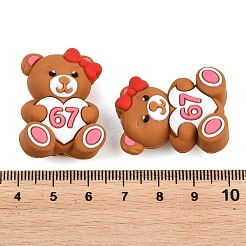 食品グレードの環境に優しいシリコーンビーズ  ブラウン  6番と7番を我慢する  32x23x17mm  穴：2mm&nbsp;SIL-E012-01B