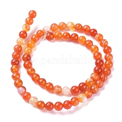 Natural Striped Agate/Banded Agate Beads Strands&nbsp;G-G582-6mm-62