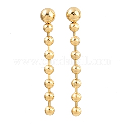 304 Stainless Steel Round Tassel Stud Earrings&nbsp;EJEW-D330-02G