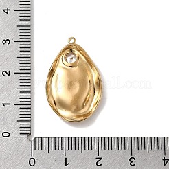 304ステンレススチールエナメルペンダント  ラインストーン付き  ローズとティアドロップ  ゴールドカラー  27x17x4mm  穴：1.5mm&nbsp;STAS-B102-01G