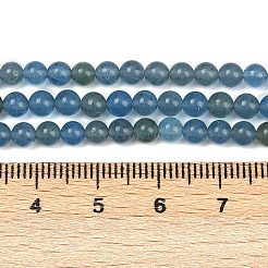 ウォーターメロンストーンガラスビーズ連売り  ラウンド  ブルー  4mm  穴：0.6mm  約101個/連  15.75~15.83''（40~40.2センチメートル）&nbsp;G-F792-C14-07