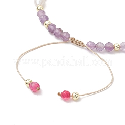 Natural Round Amethyst Beads Braided Beads Bracelets for Women&nbsp;BJEW-JB11658-03