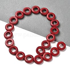 合成ハウライトビーズ連売り  染め  リング  ファイヤーブリック  19.5~20x5mm  穴：1.4mm  約197個/500g&nbsp;TURQ-F018-12