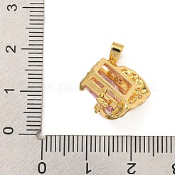 Rack Plating Brass Micro Pave Cubic Zirconia Pendants&nbsp;KK-U035-04G