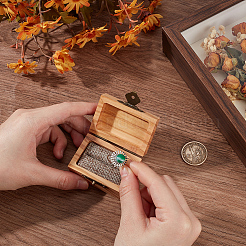 Wood and Sponge Iron Cuboid Ring Boxes&nbsp;CON-WH0200-07C