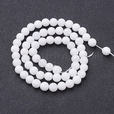Natural White Jade Beads Strands&nbsp;GSR6mmC067-1