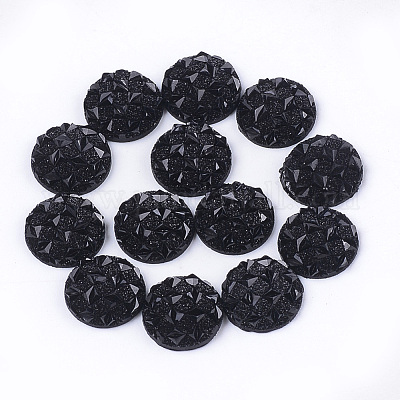 樹脂カボション  半円  ブラック  12x3~3.5mm&nbsp;X-CRES-T012-01J-1