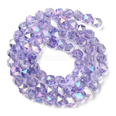 Transparent Electroplate Glass Beads Strands&nbsp;EGLA-F160-01B-1
