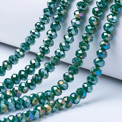 Electroplate Glass Beads Strands&nbsp;EGLA-A044-P8mm-B09-1