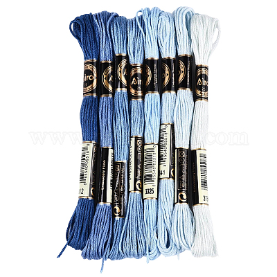 ポリエステル刺繍糸  クロスステッチの糸  セグメント染め  ミックスカラー  0.5~2mm  約8.75ヤード（8m）/かせ  8色  1 かせ/色  8 かせ/セット&nbsp;OCOR-WH20074-13B-03A-1