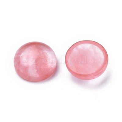 Cherry Quartz Glass Cabochons&nbsp;G-P393-R59-10MM-1