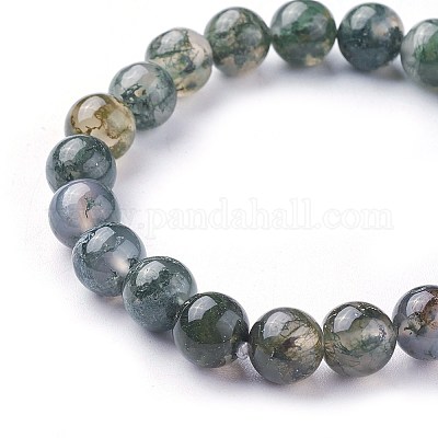 Natural Moss Agate Beads Stretch Bracelets&nbsp;BJEW-F380-01-B15-1