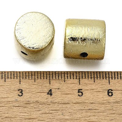 UVメッキ CCB プラスチックビーズ  テクスチャー  コラム  シャンパンゴールド  13.5x14mm  穴：2mm&nbsp;CCB-D008-07G-1