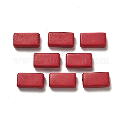 不透明なアクリルビーズ  長方形  ファイヤーブリック  18.5x10x6mm  穴：2mm  約450個/500g&nbsp;OACR-A030-03C-1