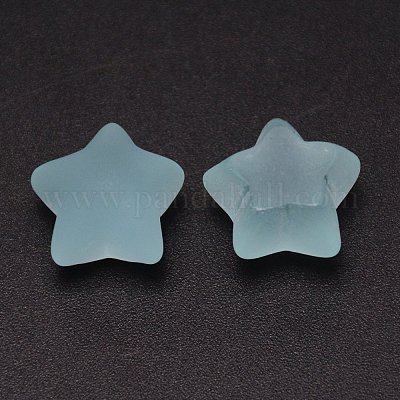 つや消し樹脂カボション  スター  ライトブルー  18x19x12mm&nbsp;RESI-CJC0014-01C-1