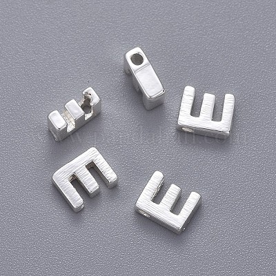 真鍮製チャーム  文字L  文字.e  5x4.5x2mm  穴：1mm&nbsp;LS-KK-P081-E-S-1