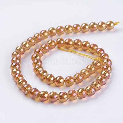 Electroplate Glass Beads Strands&nbsp;GLAA-K025-FR-10mm-A-1