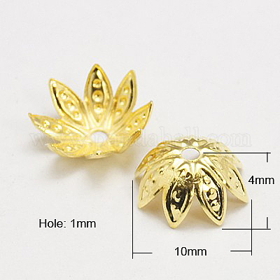 アイアン製ビーズキャップ  ゴールドカラー  10x4mm&nbsp;IFIN-D030-10x4mm-G-1