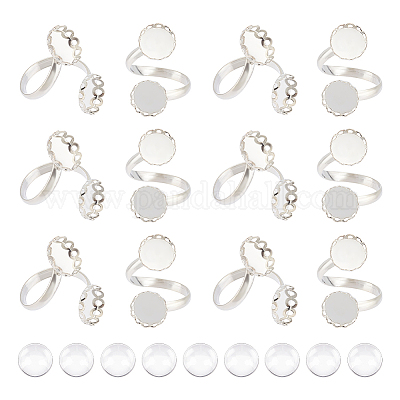 DIY Blank Dome Ring Making Kit&nbsp;DIY-UN0004-56-1