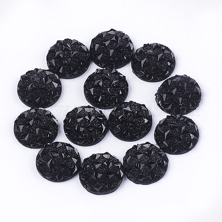 樹脂カボション  半円  ブラック  12x3~3.5mm&nbsp;X-CRES-T012-01J-1
