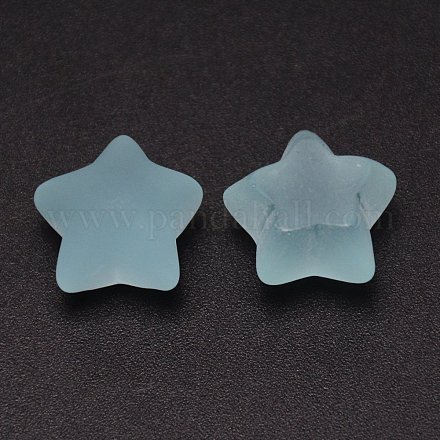 つや消し樹脂カボション  スター  ライトブルー  18x19x12mm&nbsp;RESI-CJC0014-01C-1