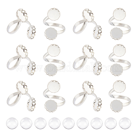 DIY Blank Dome Ring Making Kit DIY-UN0004-56-1