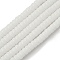 Opaque Glass Beads Strands, Disc, White, 6x3mm, Hole: 1.2mm, about 115pcs/strand, 14.96''(38cm)