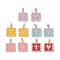 2Pcs Handmade MIYUKI Round Rocailles Seed Loom Pattern, Rectangle Pendants, Mixed Color, 17.5x13.5x1.5mm, Hole: 1.2mm