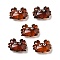 Transparent Glass Enamel Beads, Crab, Coconut Brown, 15x21x8mm, Hole: 1.4mm