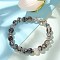 Natural Dragon Veins Agate Beaded Stretch Bracelets, Dyed, Round, Steel Blue, 2-1/8 inch(55mm)
