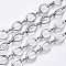 Brass Chains, Oval Link Chains, Unwelded, Cadmium Free & Nickel Free & Lead Free, with Spool, Platinum, Oval: 9.5x7.5x1.3mm, Link: 7.6x1.4x3mm, about 16.4 Feet(5m)/roll