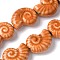 Ocean Series Handmade Porcelain Beads, Conch, Dark Orange, 20.5~21x16.5~17x8~8.5mm, Hole: 2mm, about 18pcs/strand, 14.02''~14.06''(35.6~35.7cm)
