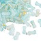 Gradient Color Transparent Acrylic Beads, with Golden Foil, Bone, Pale Turquoise, 15x7x6.5mm, Hole: 2.5mm, about: 1470pcs/500g