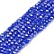 Electroplate Glass Beads Strands, Opaque Solid Color, AB Color Plated, Faceted, Rondelle, Royal Blue, 2.3~2.7x2mm, Hole: 0.4mm, about 135~140pcs/strand, 26~27cm