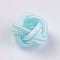 Polyester Weave Beads, Round, Light Cyan, 6.5x4.5mm, Hole: 4mm