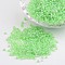 12/0 Ceylon Round Glass Seed Beads, Pale Green, Size: about 2mm in diameter, hole:1mm, about 3303pcs/50g