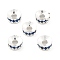 Brass Micro Pave Cubic Zirconia Spacer Beads, Long-Lasting Plated, Rack Plating, Flat Round, Silver, 6x2.5mm, Hole: 2mm
