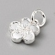 真鍮製チャーム  丸カン付き  銀  花  12x10x3mm  穴：4mm&nbsp;FIND-WH0159-63S-14-2