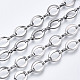 真鍮チェーン  楕円形のリンクチェーン  溶接されていない  カドミウムフリー＆ニッケルフリー＆鉛フリー  スプールで  プラチナ  オーバル：9.5x7.5x1.3mm  リンク：7.6x1.4x3mm  約16.4フィート（5m）/ロール&nbsp;CHC-S009-007P-1