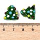 手作りランプワークビーズ  クリスマスツリー  バンピー  グリーン  17x14.5x7.5mm  穴：2mm  約20個/連  13.78''（35センチメートル）&nbsp;LAMP-G142-06-3
